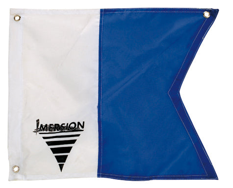 Imersion dykkeflagg 40x33 nylon ALPHA Blått/hvitt