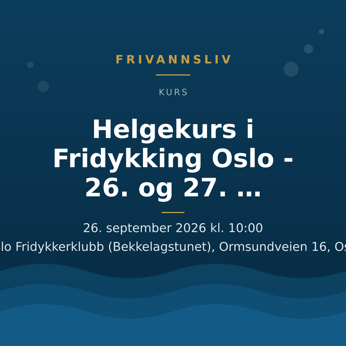 Helgekurs i Fridykking Oslo - 26. og 27. September 2026
