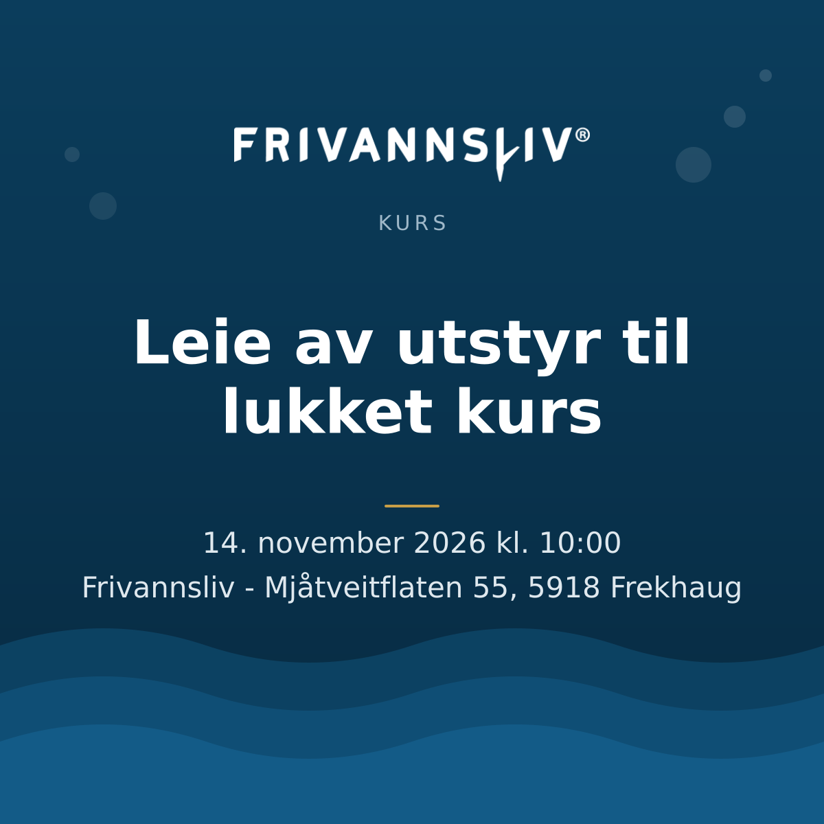 Leie av utstyr til lukket kurs