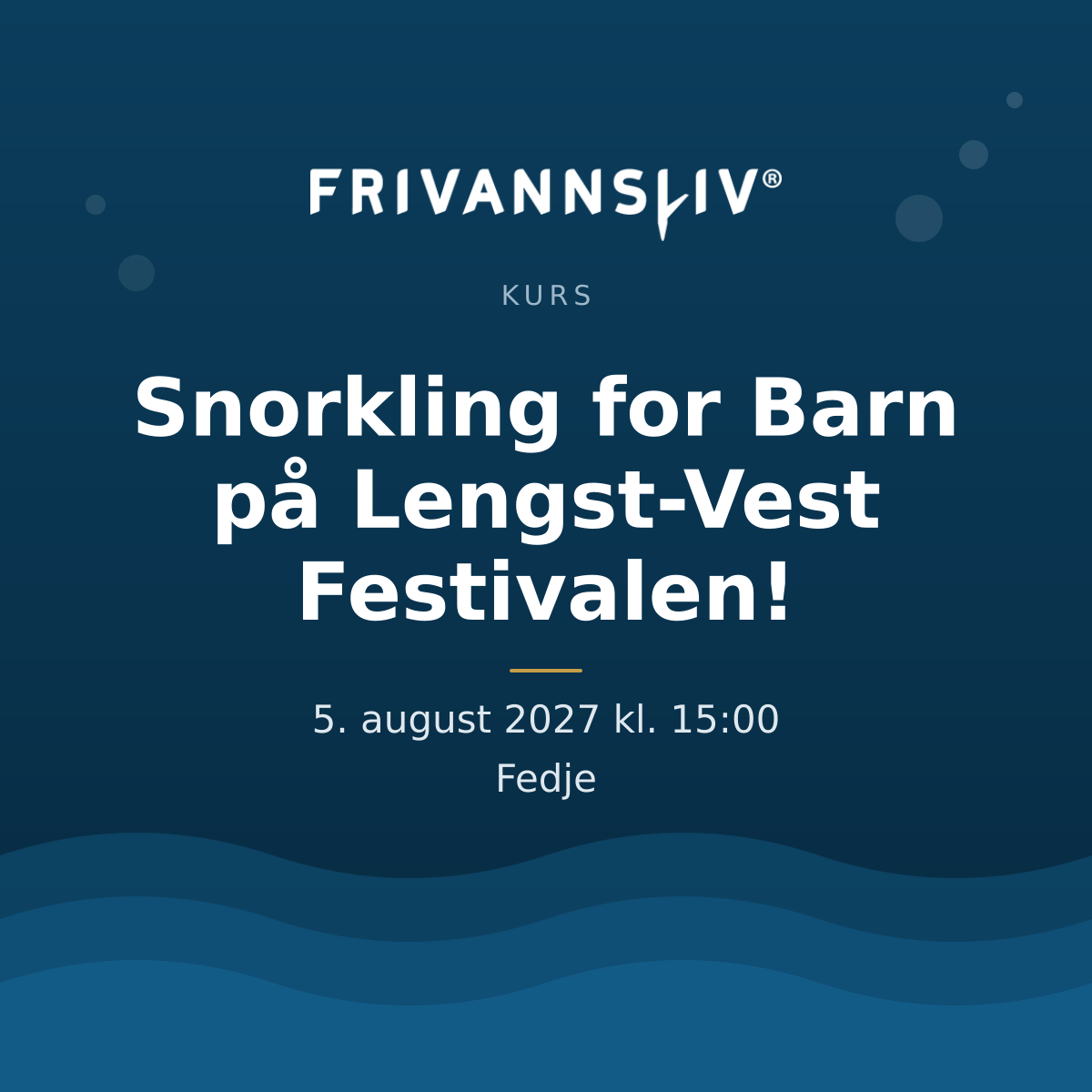 Snorkling for Barn på Lengst-Vest Festivalen!