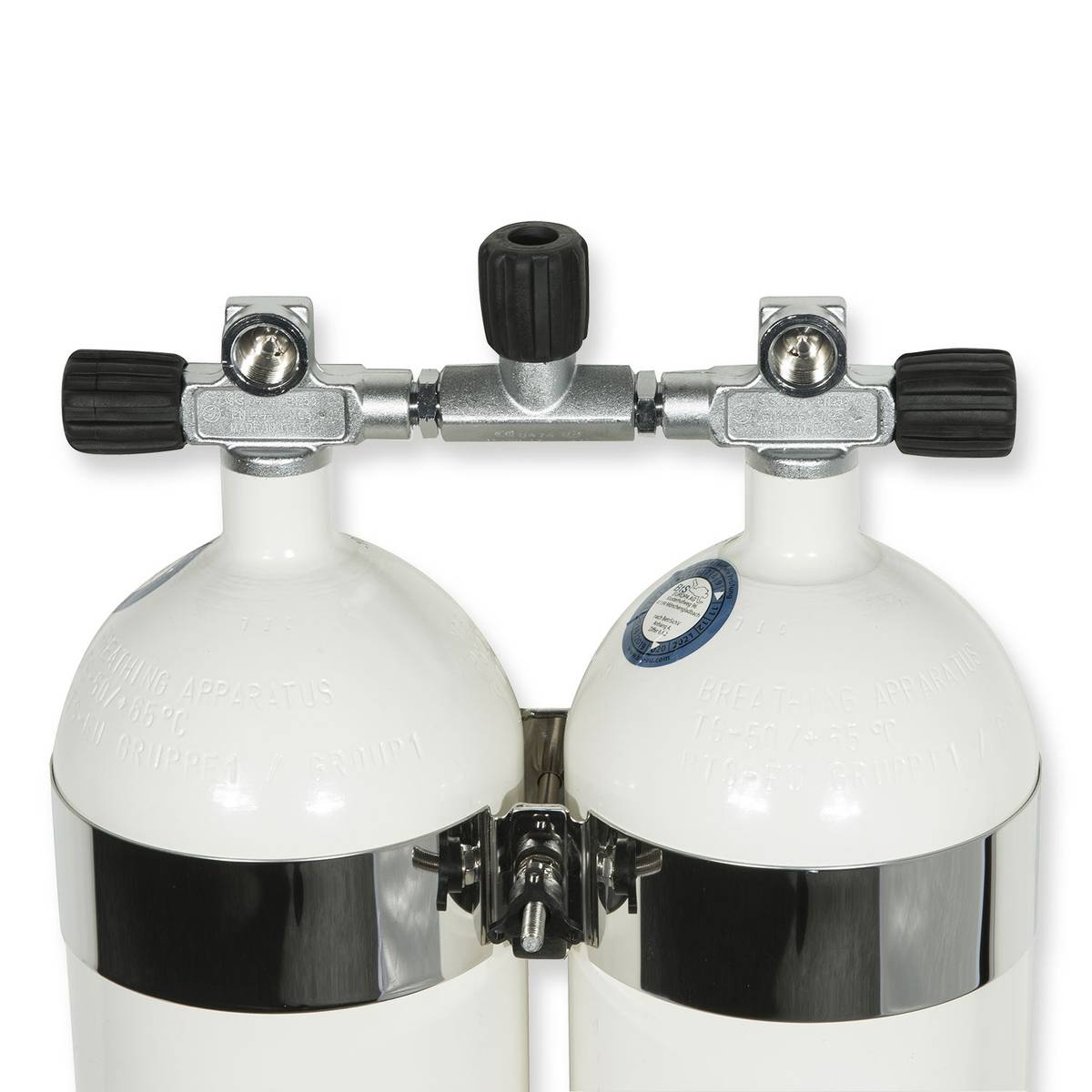 Flaskesett dobbel 12 L 232 bar, rund CE