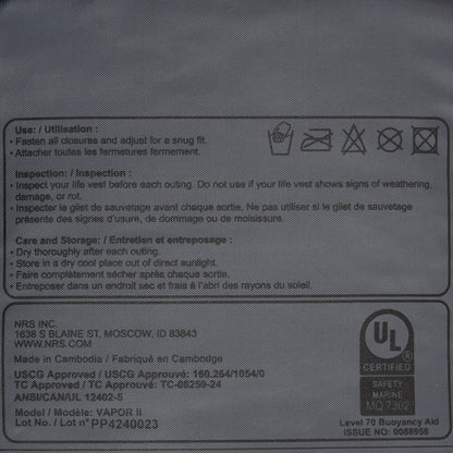 NRS Vapor PFD paddlevest