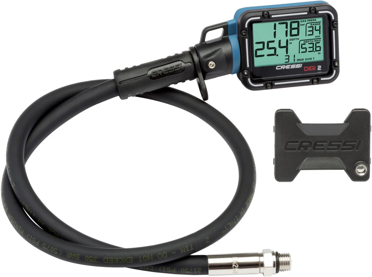 Cressi DIGI 2, digital bottomtimer med HP slange