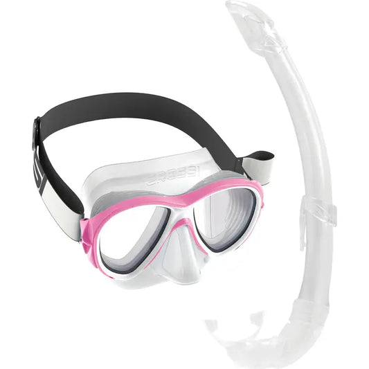 DEMO Cressi Samoa + Mexico snorklesett, voksen, klar rosa