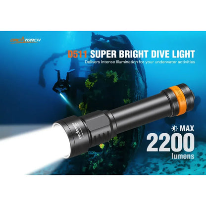Orcatorch D511 dykkelykt 2200 lumen
