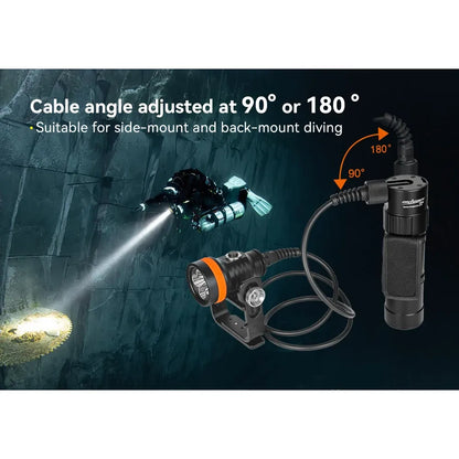 OrcaTorch D630 V2.0 dykkelykt cannister 4000 lumen