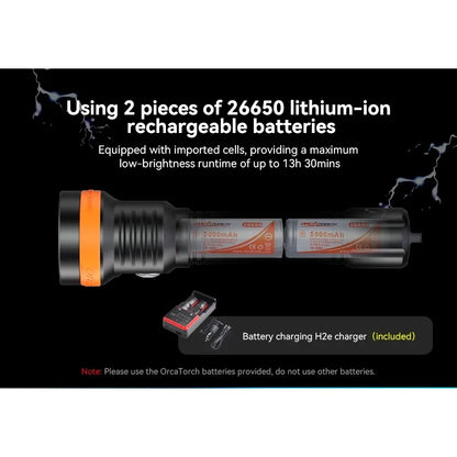 OrcaTorch D850 dykkelykt 2500 lumen