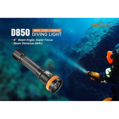 OrcaTorch D850 dykkelykt 2500 lumen