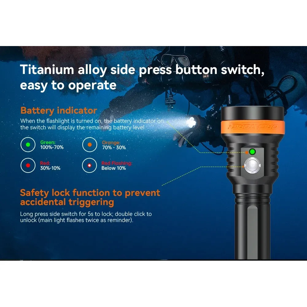 OrcaTorch D850 dykkelykt 2500 lumen