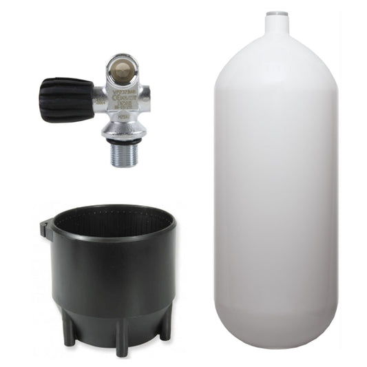 Flaske 12 liter 232 bar, kort, komplett