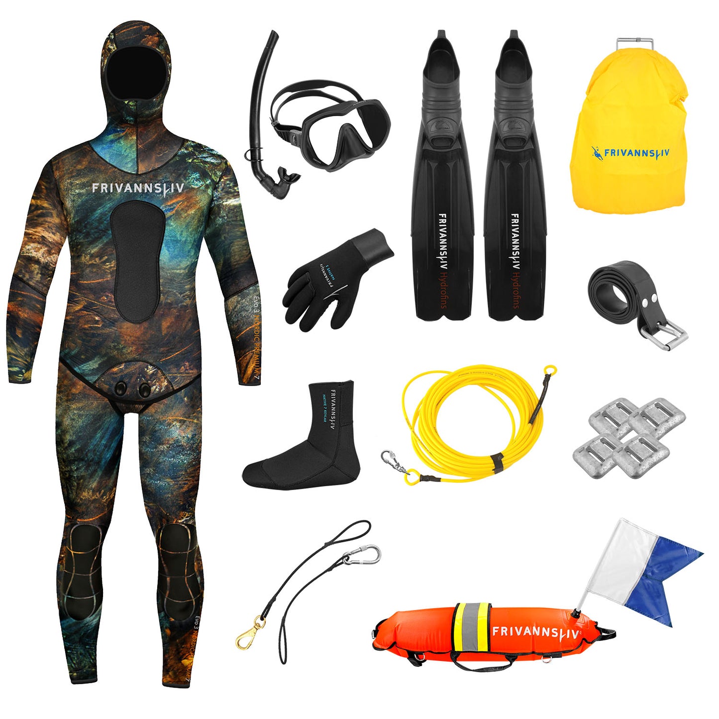 Equipment package free diver plus