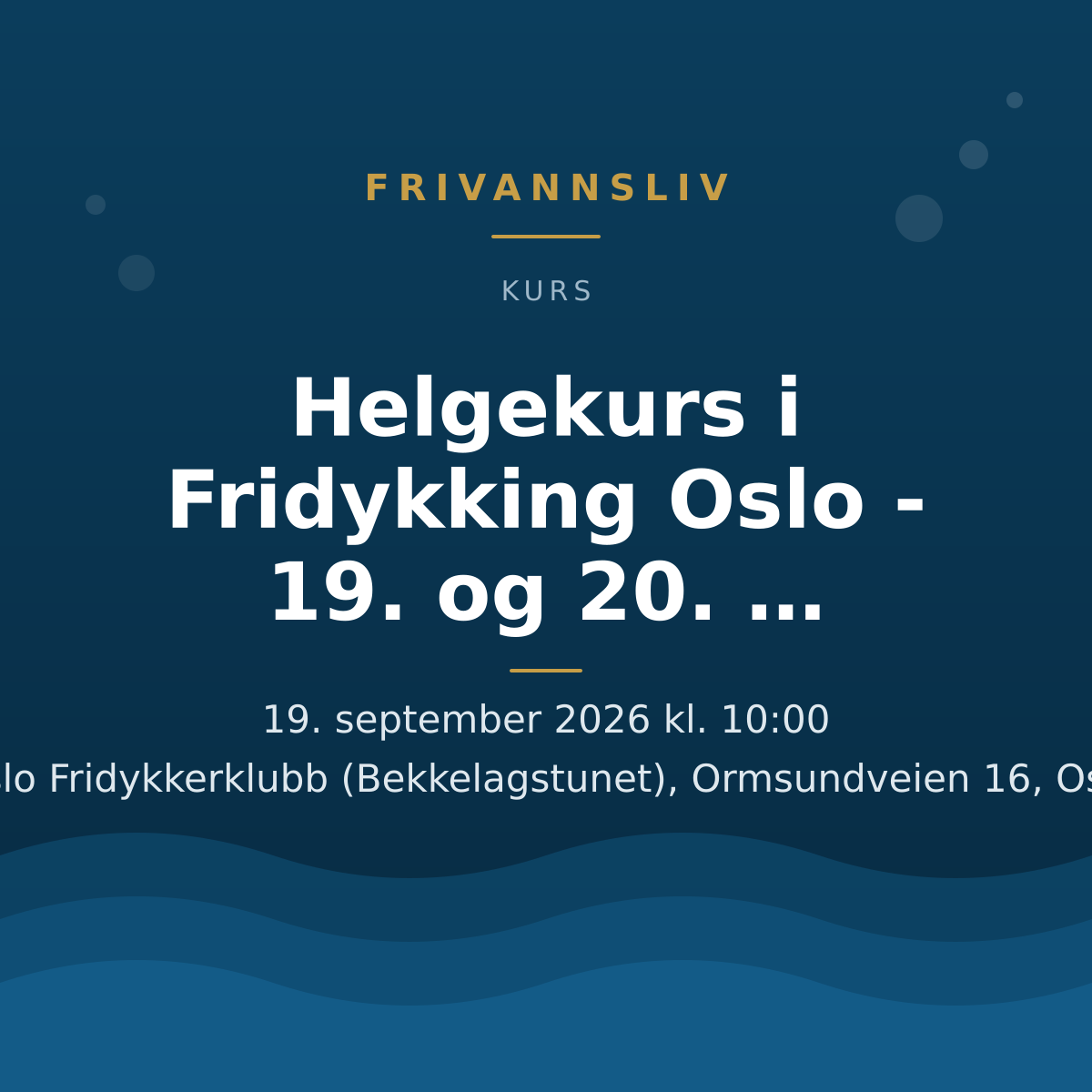 Helgekurs i Fridykking Oslo - 19. og 20. September 2026