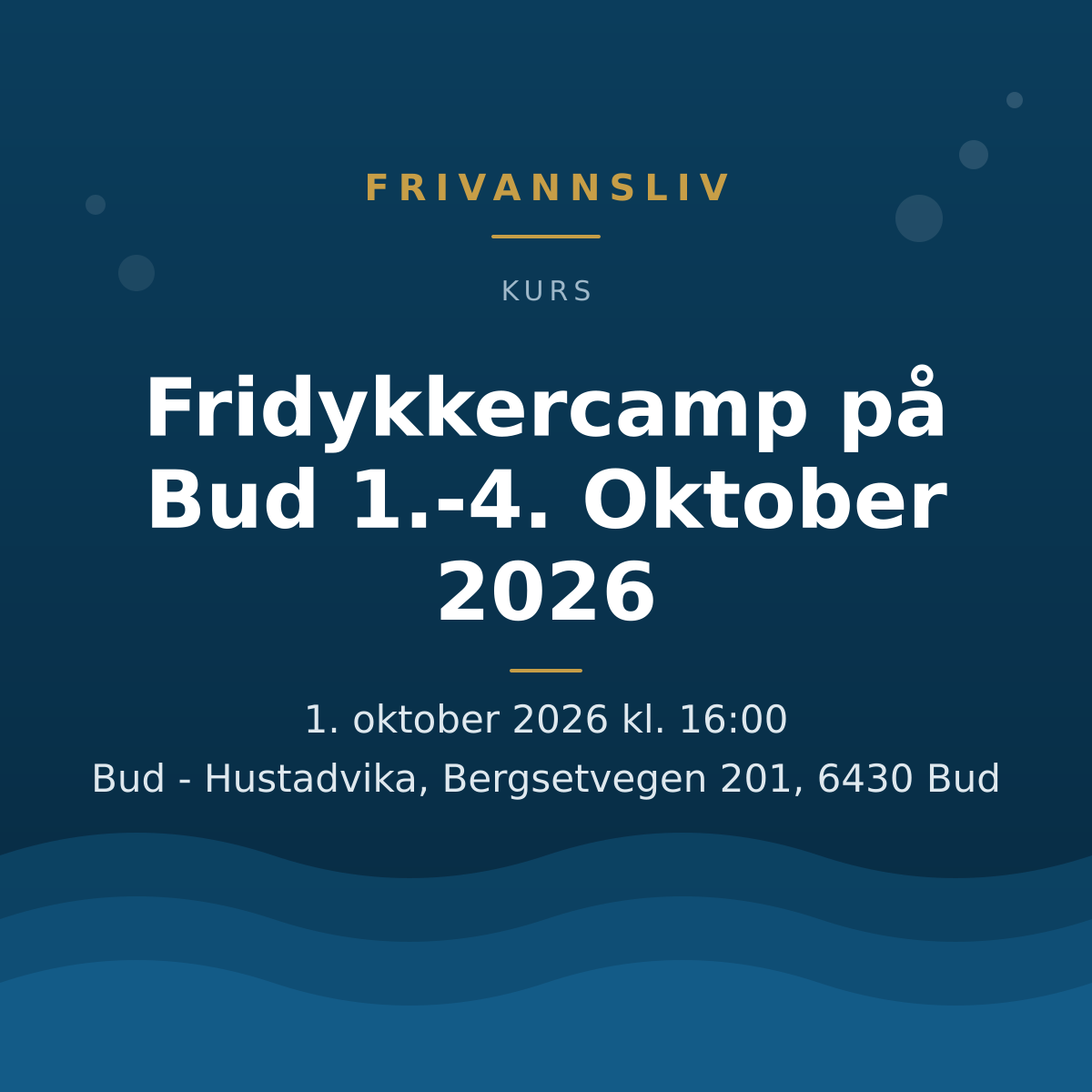Fridykkercamp på Bud 1.-4. Oktober 2026