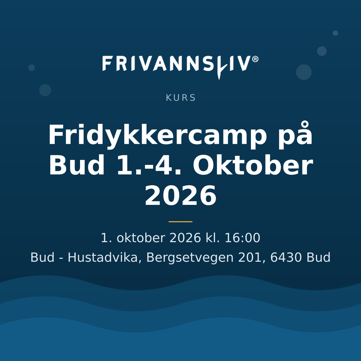 Fridykkercamp på Bud 30. September - 3. Oktober 2027