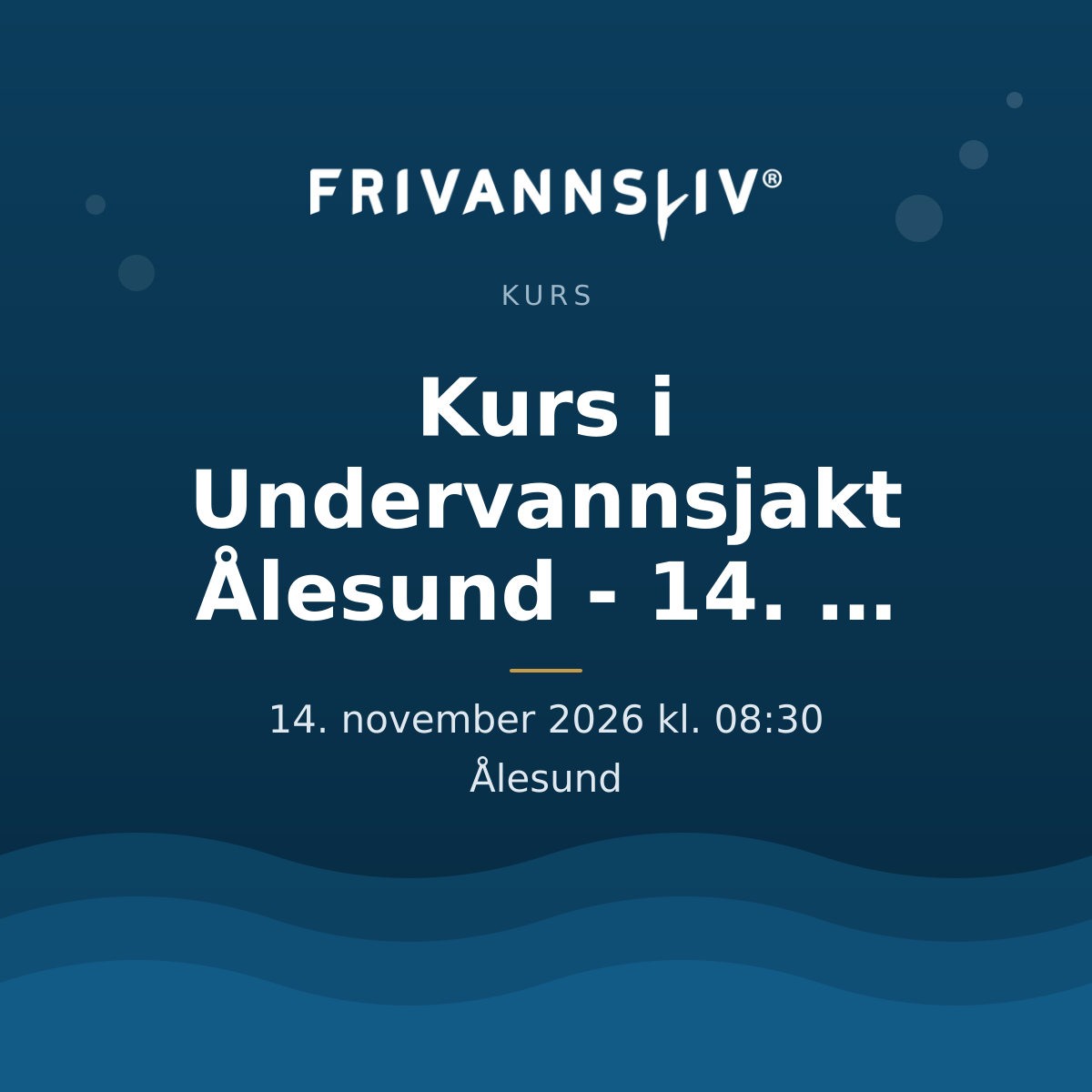 Kurs i Undervannsjakt Ålesund - 14. November 2026