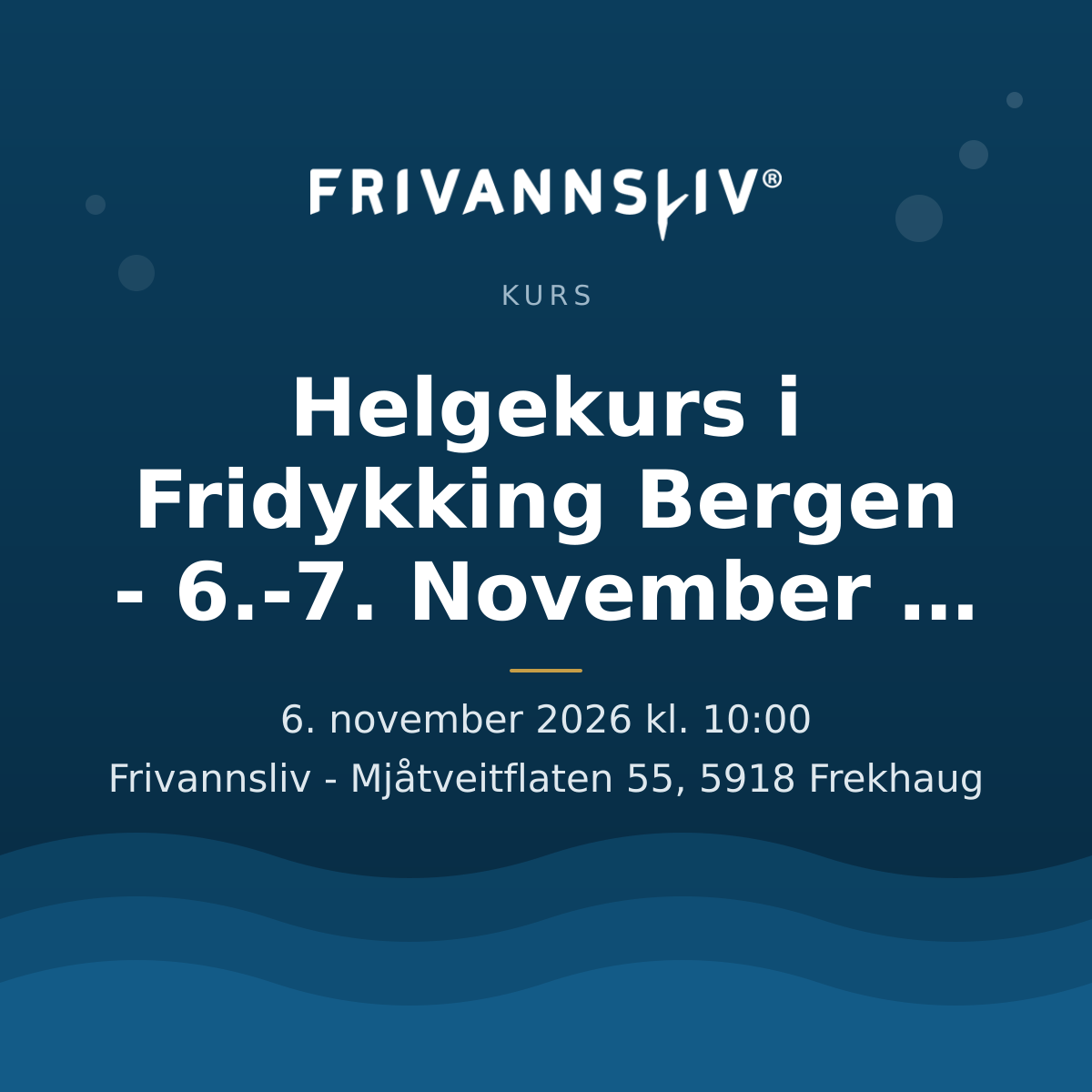Helgekurs i Fridykking Bergen - 6.-7. November 2026 (lukket gruppe)