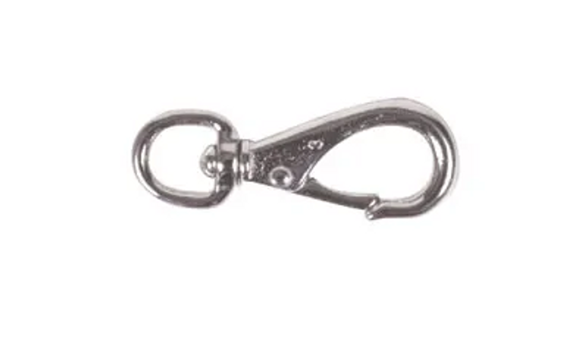 Carabiner hook chrome-plated / with swivel 21x107mm
