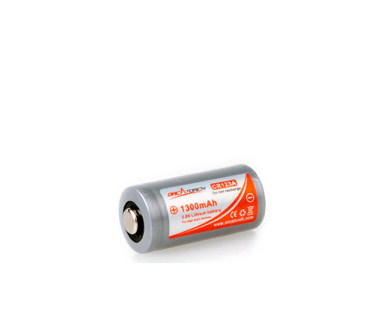OrcaTorch batteri CR123A, 1300mAh
