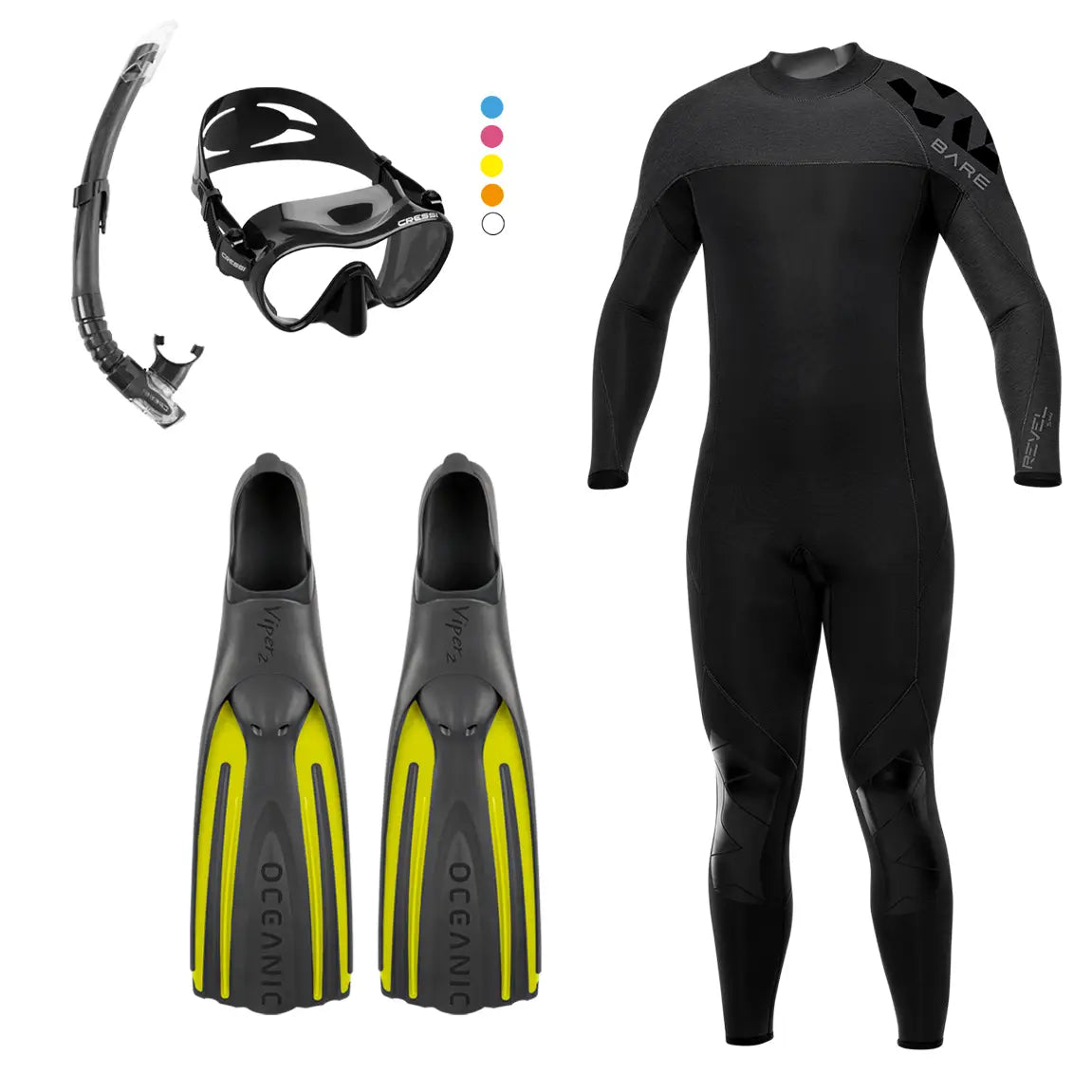 Equipment package snorkeling 3mm, men's
